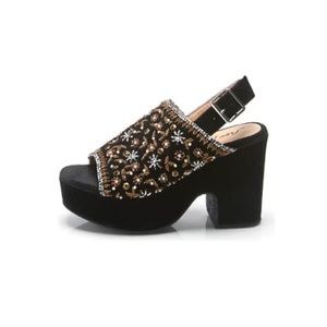 FREE PEOPLE Embellished Nicola Wedge Sandals
